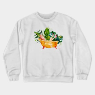 Catfished | Reverse Mermaid in Bathtub Watercolor Crewneck Sweatshirt